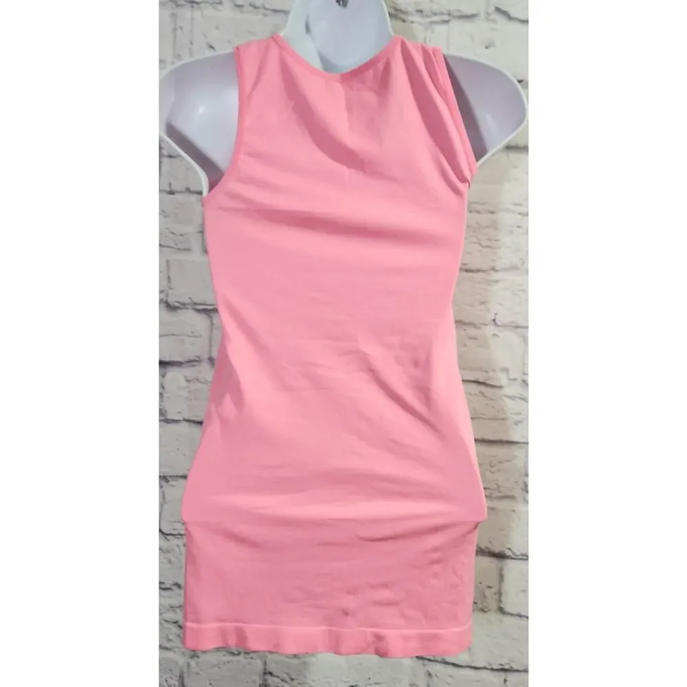 Love Charm Light Pink Round Neck Tank Top One Size Lightweight Soft Stretchy